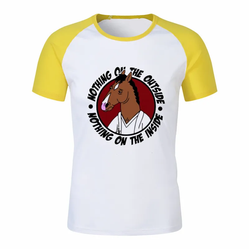 Famous Movie Bojack Horseman T Shirt for Men and Women Summer Fashion Male O Neck Print T-Shirts Streetwear Unisex Graphic Tees - Цвет: P1760I-yellow