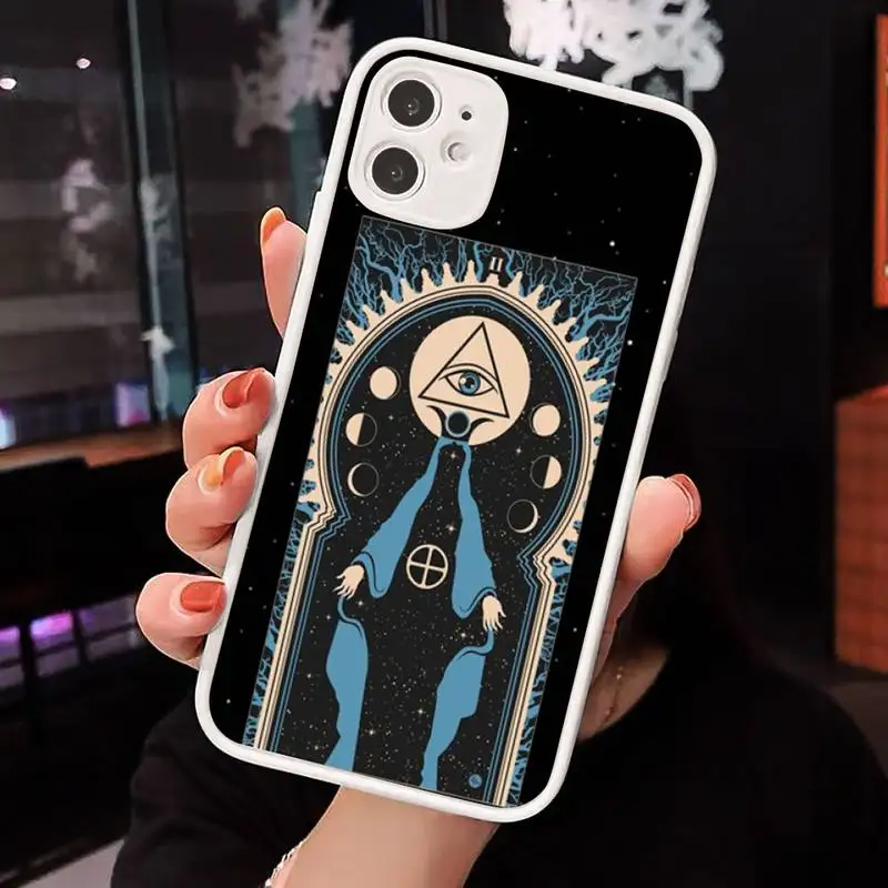 

Witches moon Tarot Mystery totem Phone Case Matte Transparent for iPhone 7 8 11 12 s mini pro X XS XR MAX Plus cover funda