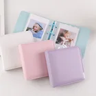 Альбом для фотографий Polaroid 3 дюйма, однотонный кожаный свободный альбом с листьями, квадратный кпоп чехол для хранения изображений, держатель для карт сделай сам