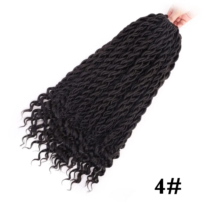 Элегантные Музы богемные вязанные косички Faux locs Curly вязанные волосы 18 дюймов 24 пряди Омбре косички для наращивания синтетические волосы