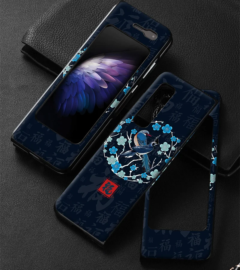 3d relief case for samsung galaxy fold 5g luxury business leather cover for galaxy fold 5g fold sm f9000 w20 mobile phone cases free global shipping