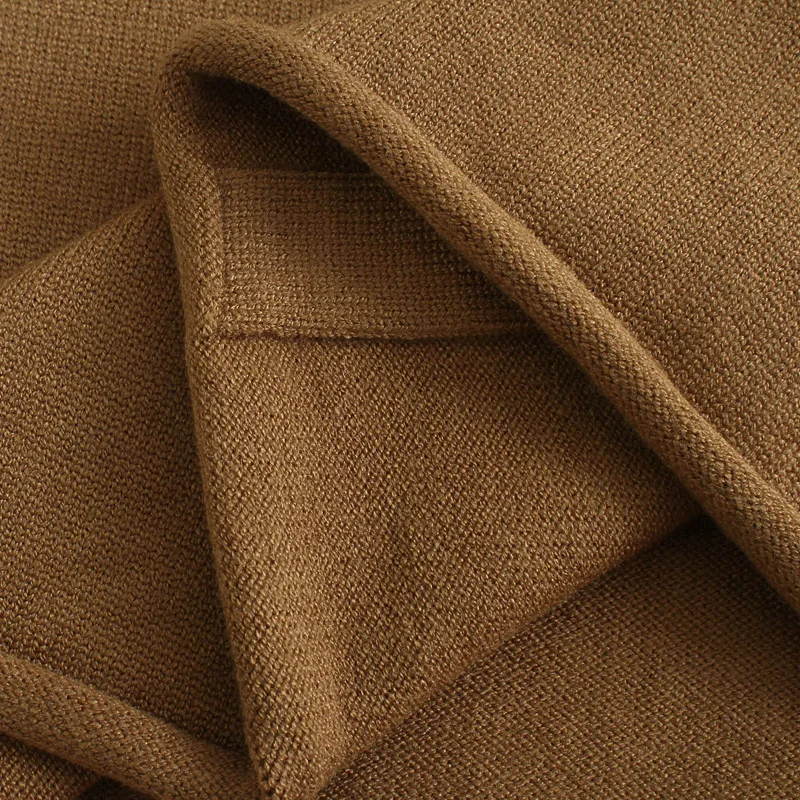 Женский свободный трикотажный свитер повседневный однотонный пуловер с круглым