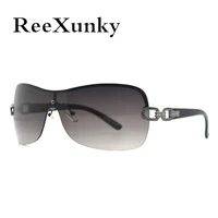 reexunky rimless sunglasses women 2021 fashion luxury vintage oversized one piece shades mens retro visor uv400 zonnebril dames