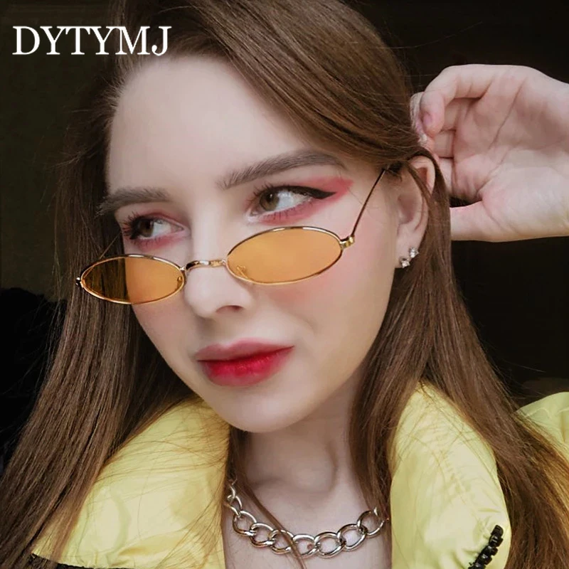 

DYTYMJ Alloy Small Frame Sunglasses Women Brand Designer Sun Glasses Women Oval Sunglasses Women Vintage Gafas De Sol Mujer