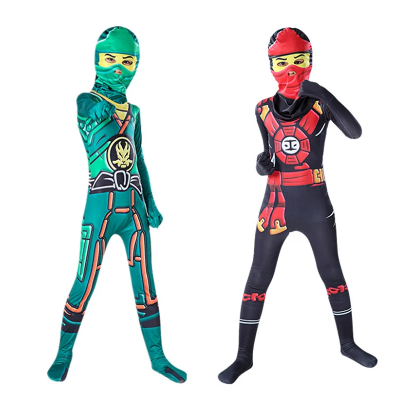 Ninja Costume Kid Jumpsuits Halloween Costumes for Kids Fancy Party Dress Cosplay Anime Superhero Bodysuit Masquerade | Тематическая