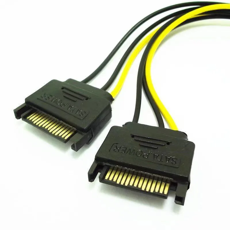 2 шт./1 шт. 20 см 6Pin Мужской Двойной 15Pin SATA мужской графическая карта PCIE Мощность