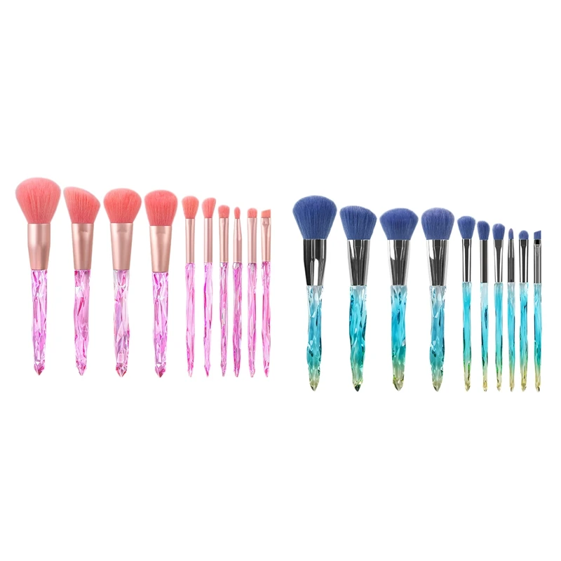 

Makeup Brushes 10 PCS Crystal Handle Makeup Brush Set,Fiber Eye Brush Beauty Makeup Kit