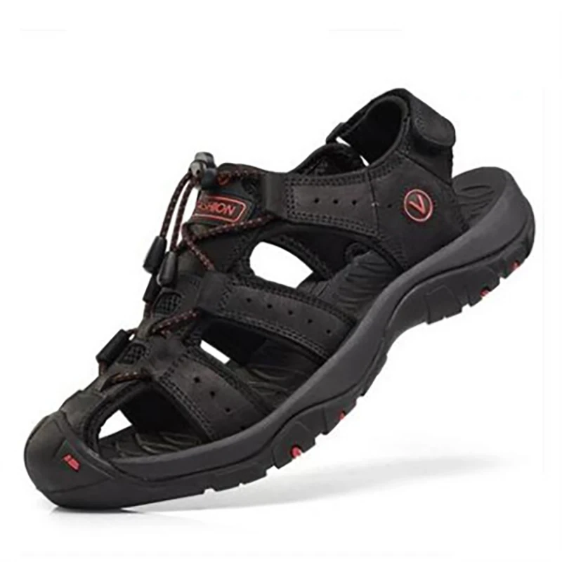 Новинка 2020 года Удобные мужские сандалии на застежке липучке Мужская обувь с