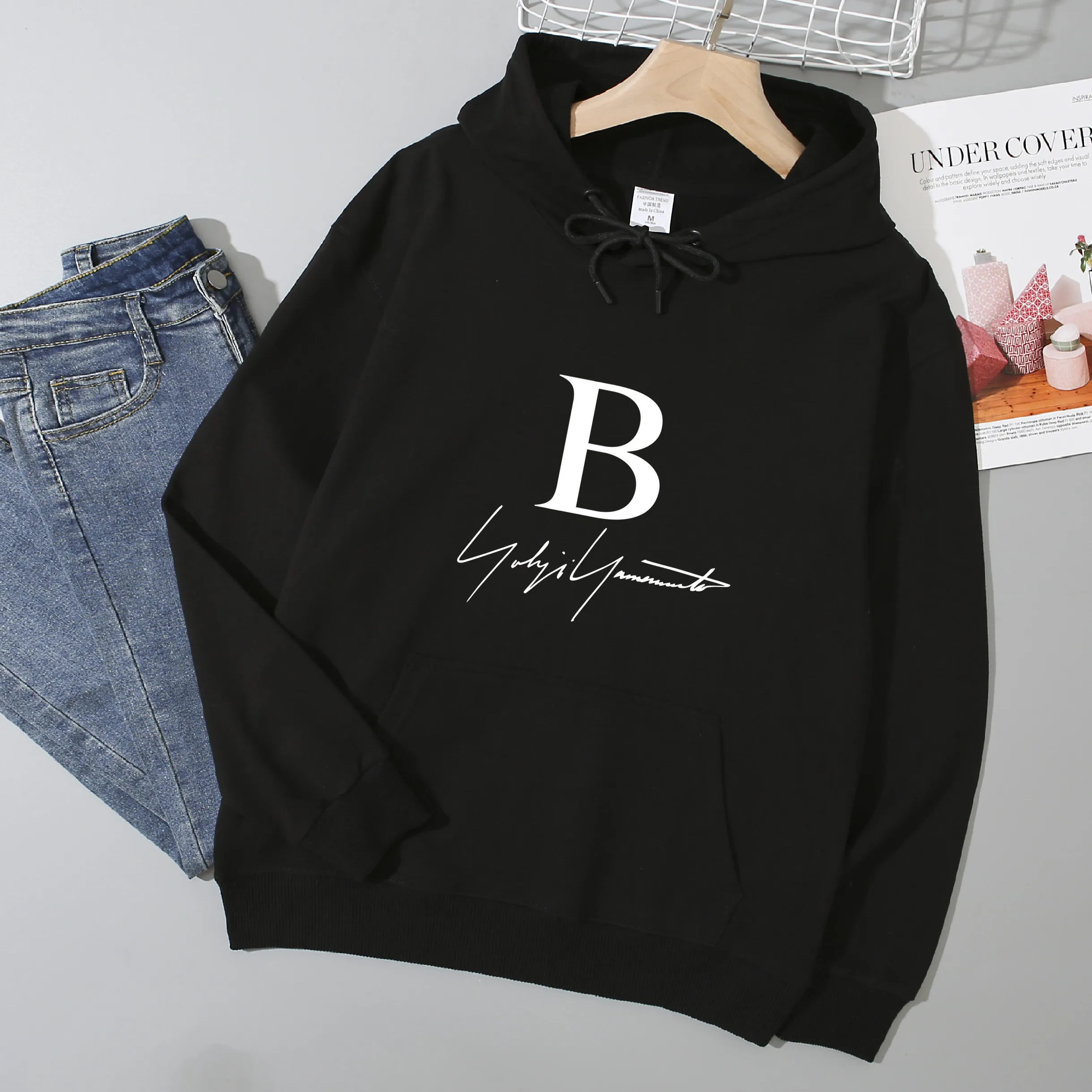 

2021 Classic White B 3Y Logo Autumn Unisex Top Hoodie Mens Fashion Wool Clothing Sweatshirt Pullover Asian Size