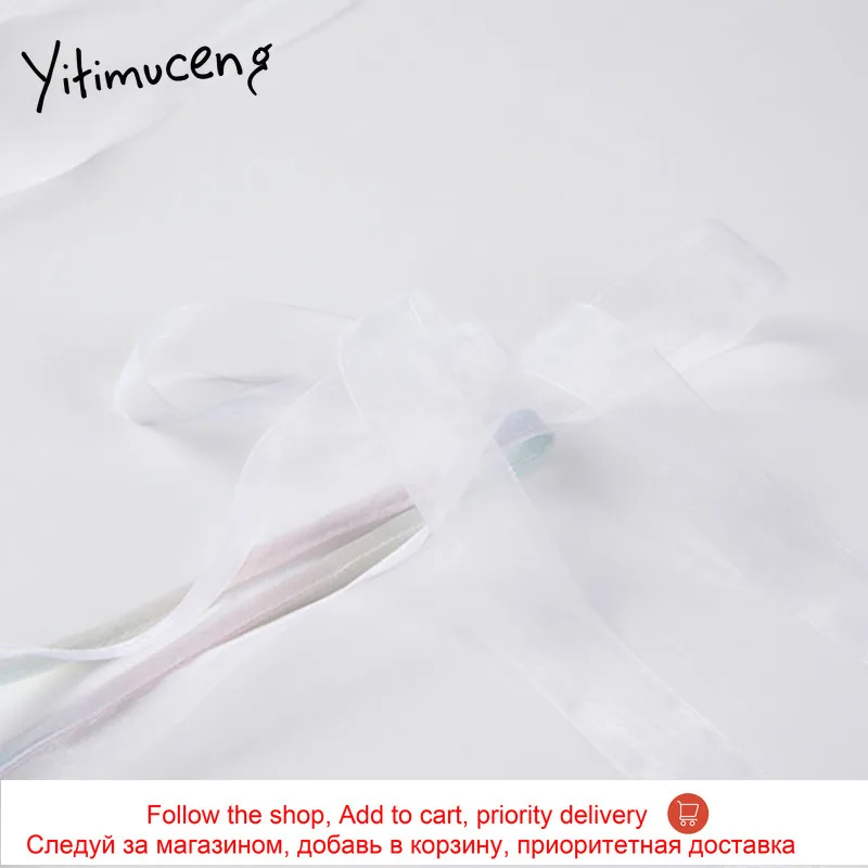 

Yitimuceng Vintage Camis Dresses for Women Clothing Solid Summer 2021 French Fashion New High Waist A-Line Elastic Sweet Dress