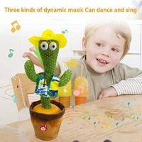 electric dancing cactus plush toy talking novelty funny music voice repeat children early education twisting toy gift home decor