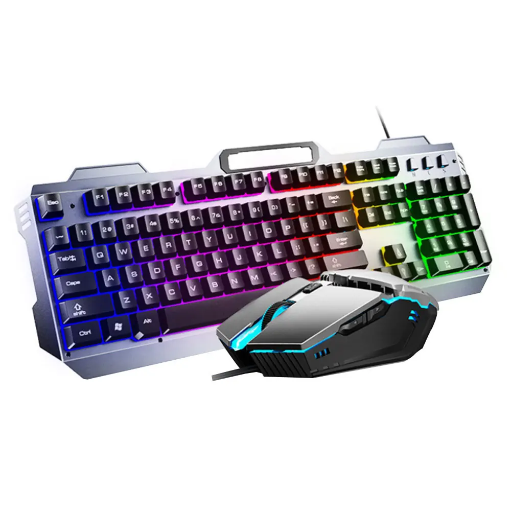 V680 Проводная игровая клавиатура и Мышь набор металлический манипулятор чувствовать себя используется для
