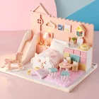Кукла из дерева миниатюрный дом, 3D модель кукольного домика, миниатюрный дом, игрушки для детей, подарки на день рождения