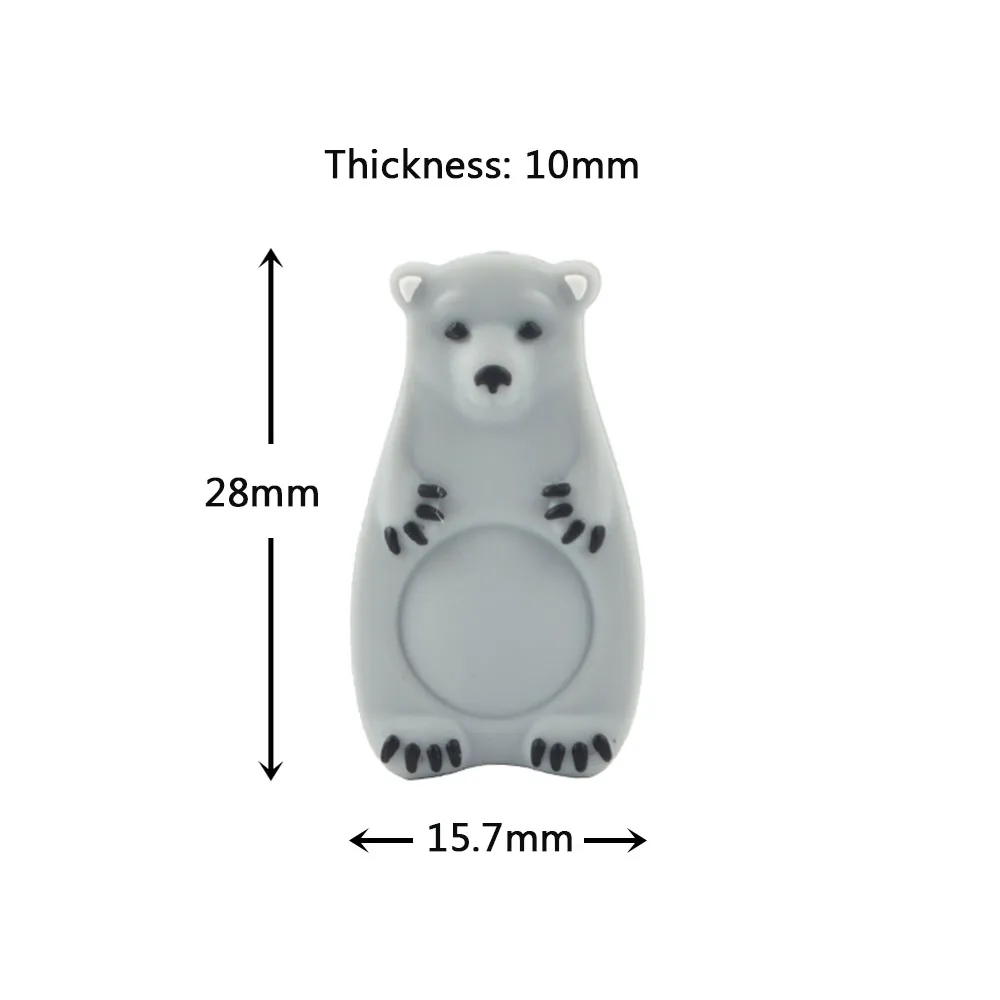 LOFCA 5 шт. силиконовые бусины Мини-полярный медведь из пищевого силикона для