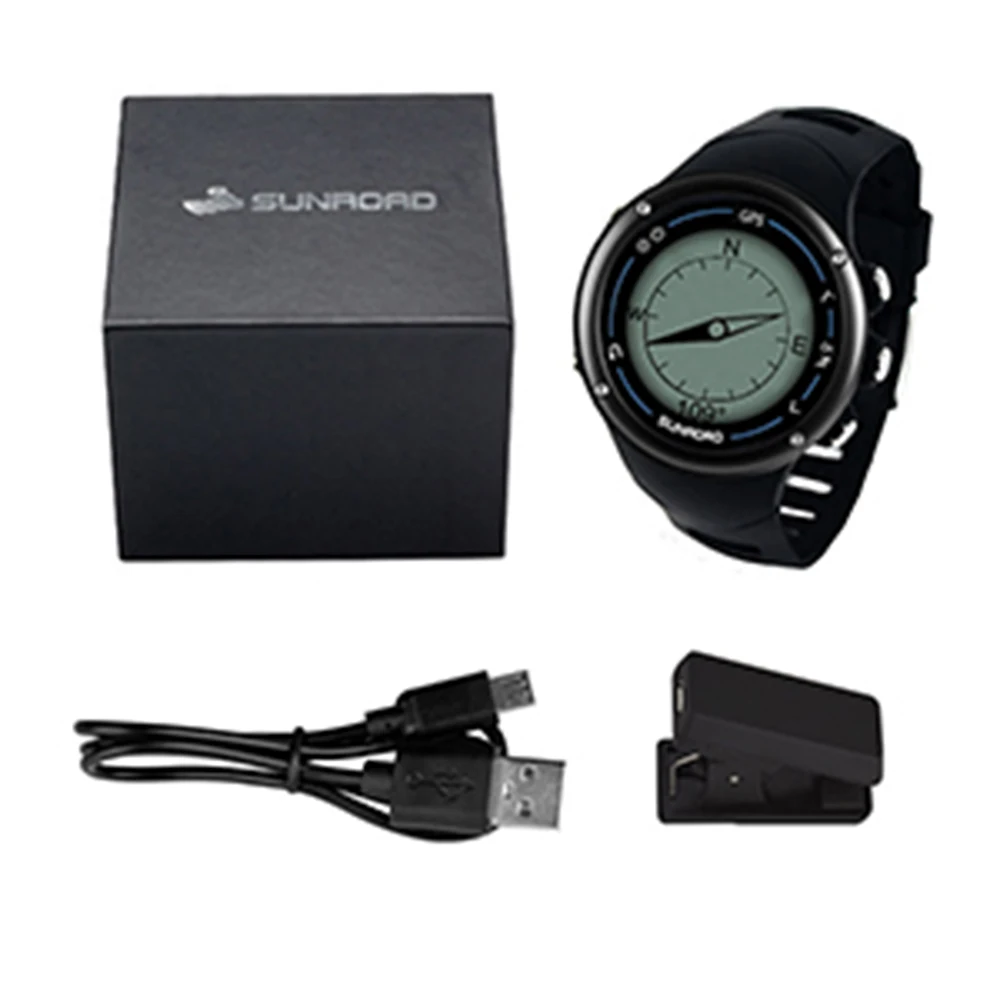 

SUNROAD Montre Homme Digital GPS Pedometer Compass Heart Rate Training Sports Outdoor 5ATM Waterproof Wristwatches