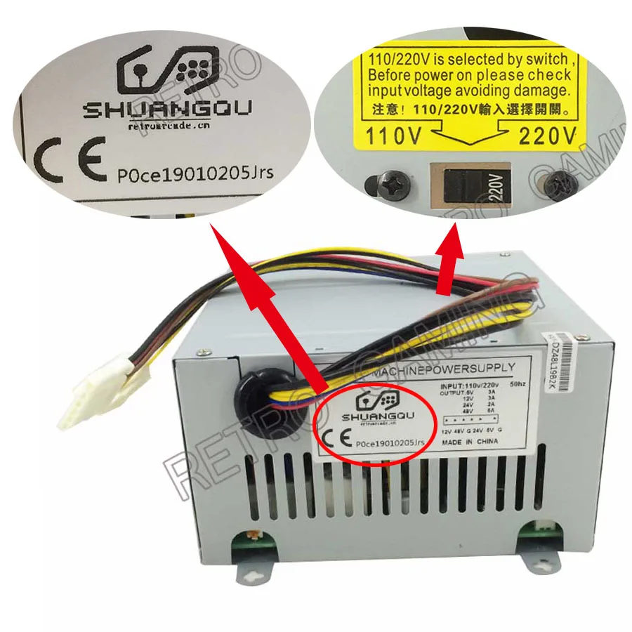 10 шт. CE аркадная игра части машины 110V 220VAC + 5V 12V 24V 48V источника питания для аркадных
