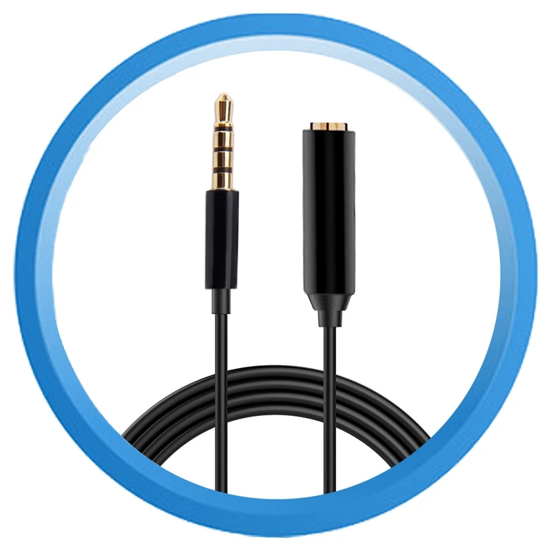 

3.5MM Microphone Extend Cord 2M Microphones Extension Cable Male 4 Pole TPE Wired Metal Shell Audio Cables For Mic Accessories