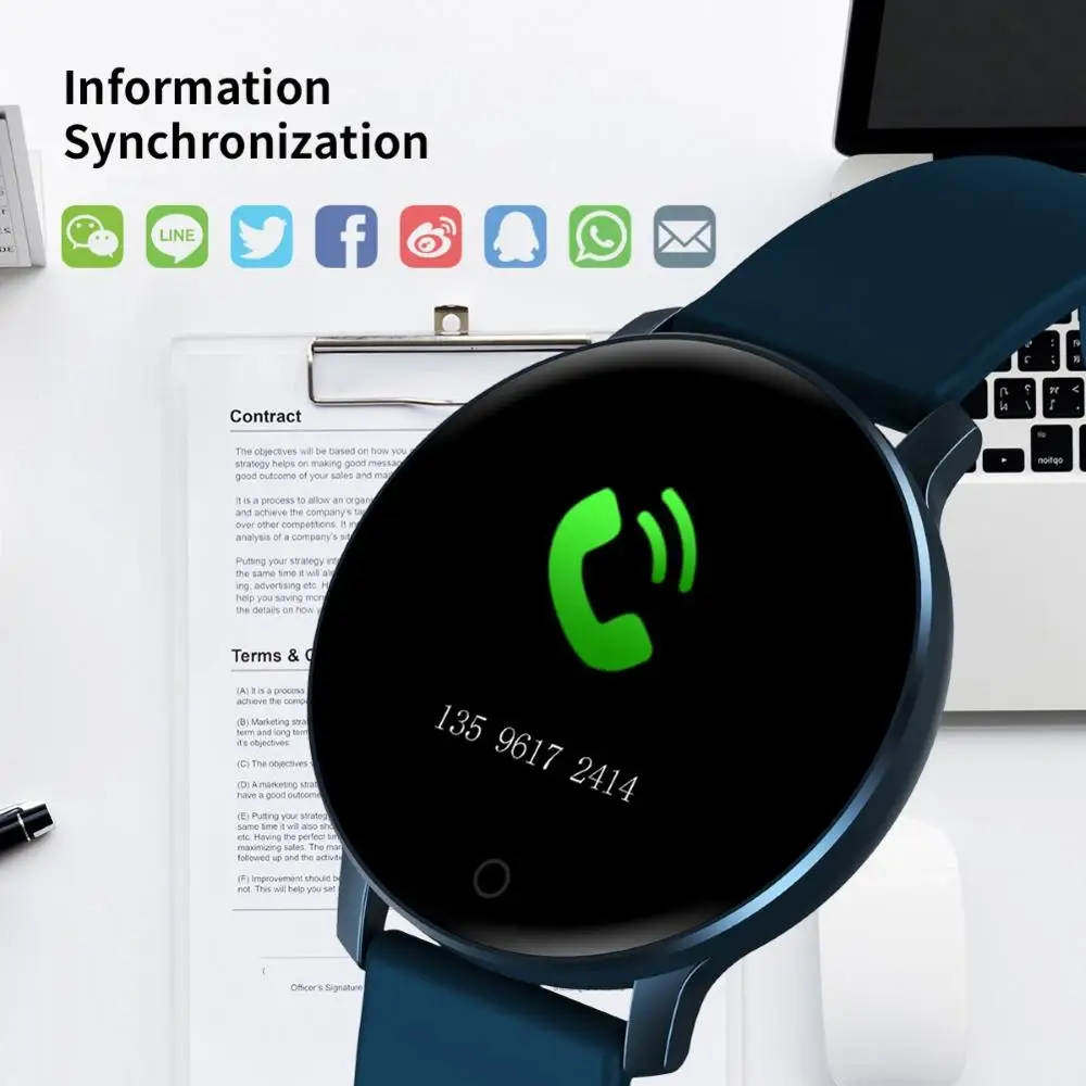 

2020 New Color Screen Smart Watch Women men Full Touch Fitness Tracker Blood Pressure Smart Clock Women Smartwatch for Samsung
