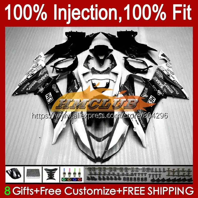 Инъекция для KAWASAKI NINJA ZX636 ZX6R черный белый 13 14 15 16 17 18 78No.36 ZX 6R 2013 2014 2015 2016 2017 2018