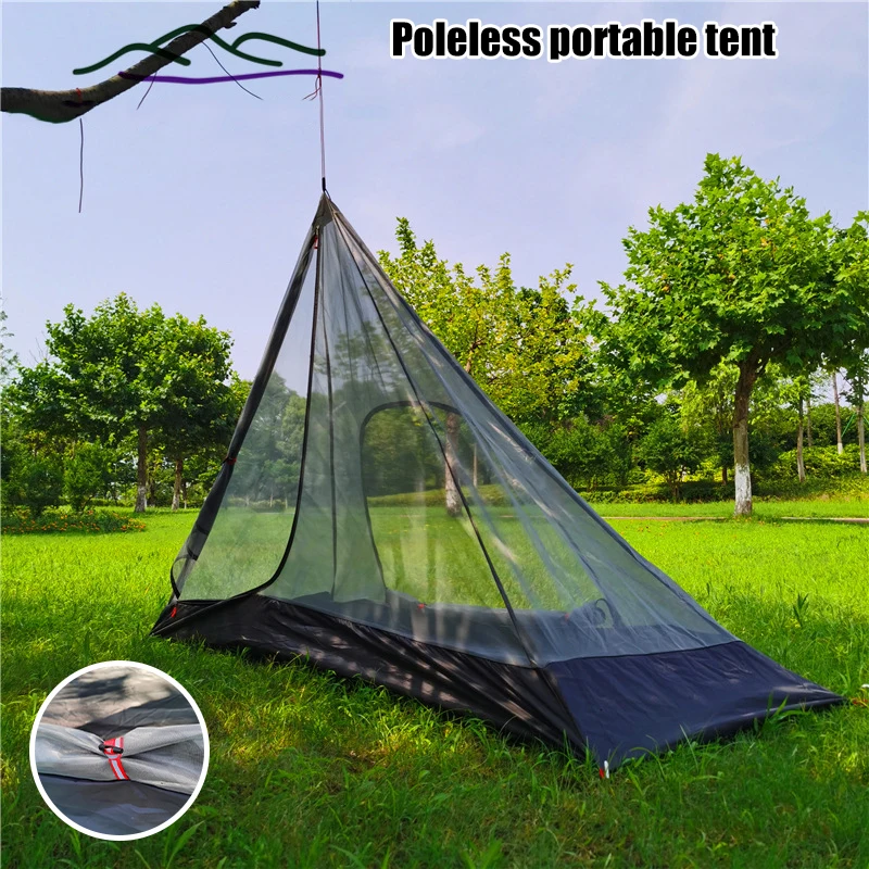 

Portable Rodless Tent Lightweight Multifunctional Outdoor Half Mesh Tent Suitable for Camping Hiking Picnic PR Sale