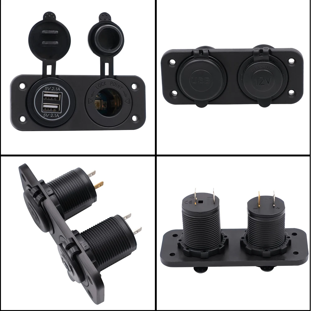 

Universal Car Charger With Green LED Dual Aperture USB Vehicle DC 12V-24V Cigarette Lighter 5V 4.2A Waterproof CS-526D2