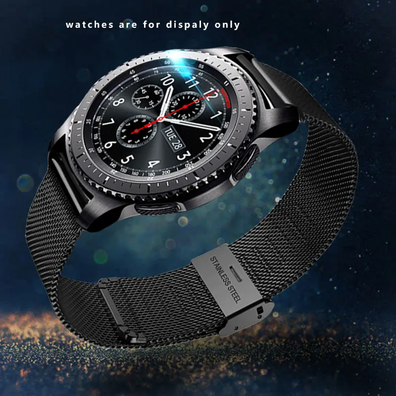 Стальной ремешок для часов черный серебряный золотой розовое золото браслет