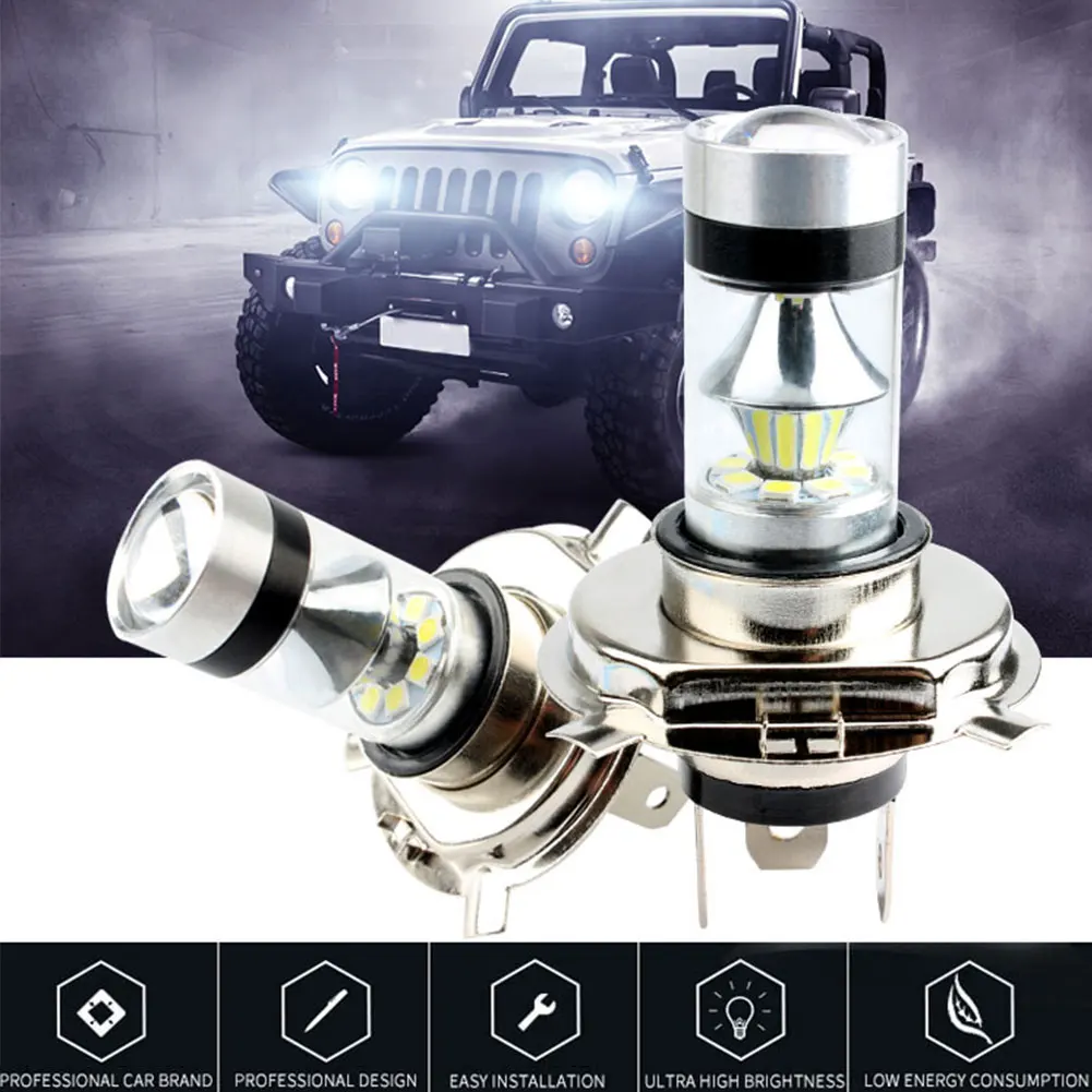 

2pcs Mini 20SMD H4 LED Car Headlight Bulbs Car Fog Light Lamp 80W White 6000K 6500K 12V