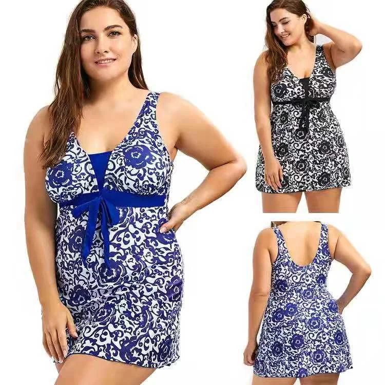 

Women's Swimming Wading Oversize Sexy Swimsuit Bikini High Waist Swimwear Bathing Women Biquini Push Up Beach Dress Plus Size