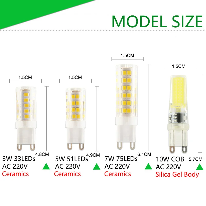1 шт./5 шт. светодиодный светильник G4 лампы AC/DC 12V G9 220V 240V 3W 6W 10W COB SMD заменить