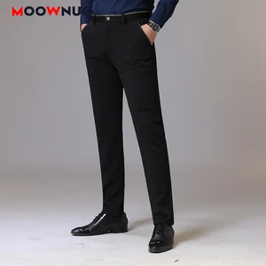 Длинные брюки осеннего размера плюс 2020 уличные тонкие мужские брюки деловые повседневные эластичные мужские модные прямые брюки 38 MOOWNUC