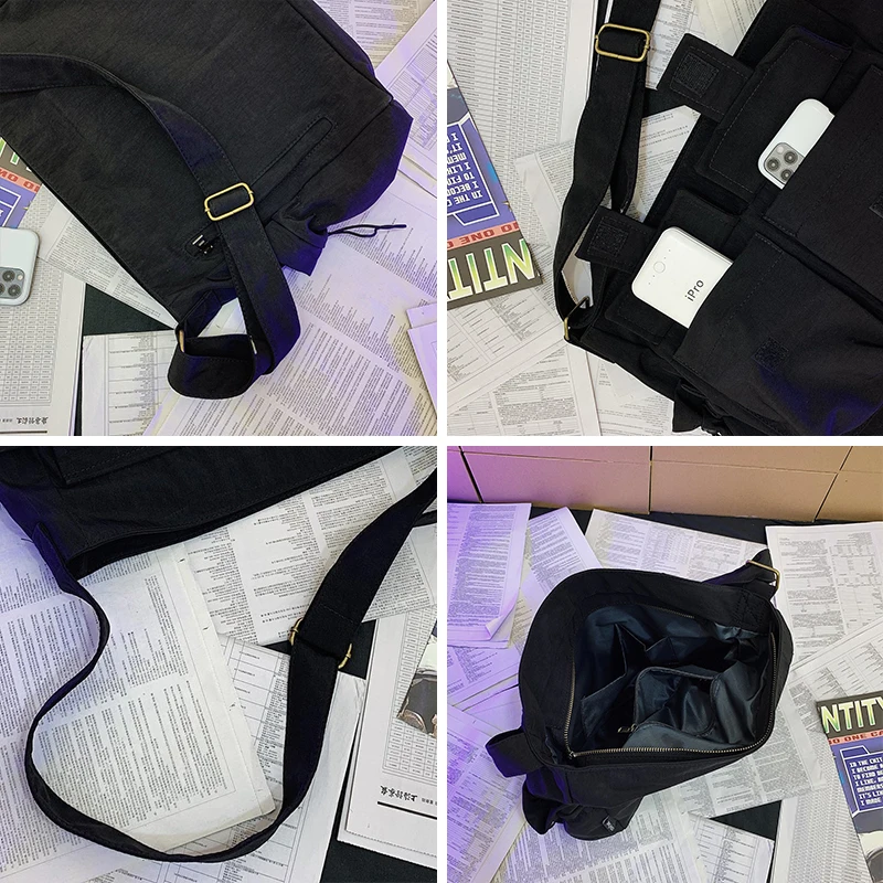

JIEROTYX Fashion Women Bags Shoulder Bag Soft Strap Multifunction Casual Stitching High Capacity Female Square Crossbody Bag