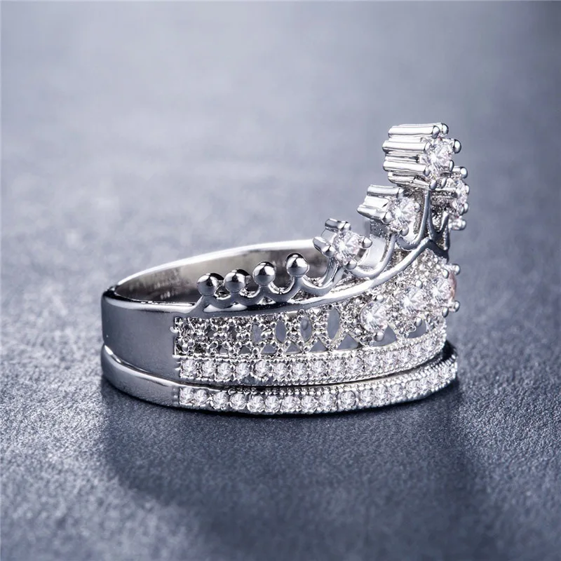 Кольца для влюбленных в виде короны по цене кольца с кристаллом из циркония