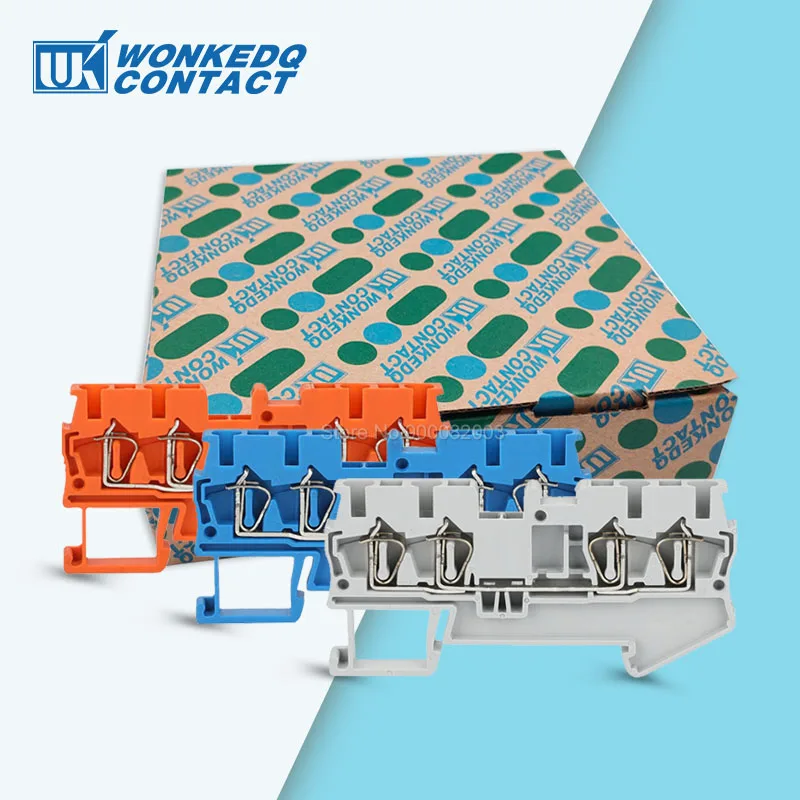 

ST2.5-QU 50Pcs 4 Conductor Spring Diode 2.5mm Wire Electrical Connector Terminals ST 2.5-QU Quattro Din Rail Terminal Block