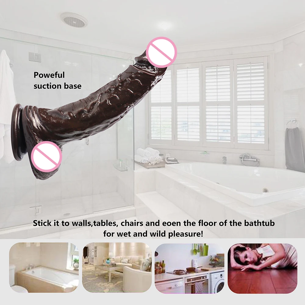 Реалистичный фаллоимитатор с присоской дилдо для взрослых эротический интимные