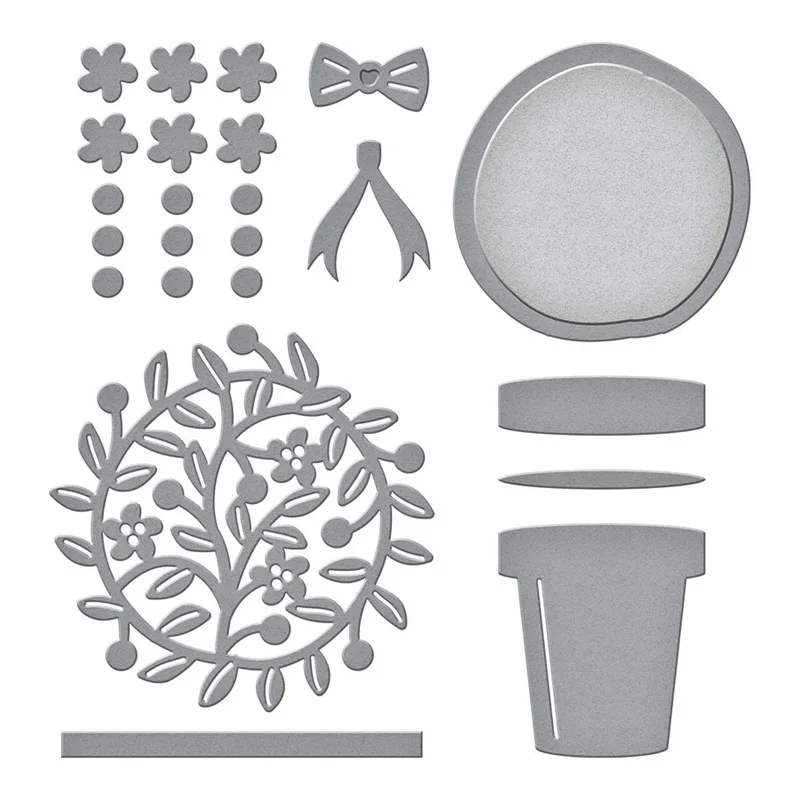 

Open House Topiary Dies Foliage Tree Trunk Bow Metal Cutting Die Cuts For DIY Scrarpbooking Paper Cards Making