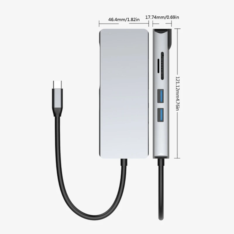 

2021 New TypeC USB3.0 Hub 9in1 with 2 USB Interface PD TF VGA H D Ports Dock