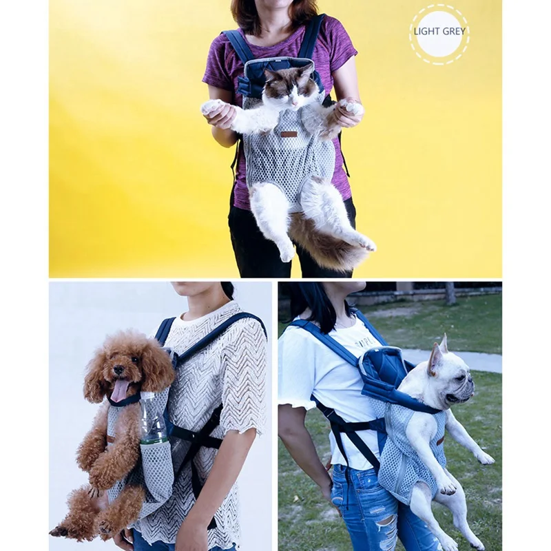 

Pet Carrying Bag Outdoor Travel Double Shoulder Bag Front Chest Backpack Legs Out Front Carrier for Puppy Cat
