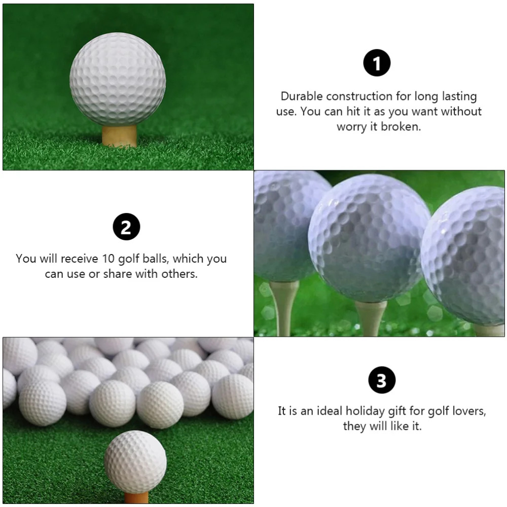 

10Pcs Indoor Golfing Balls Practical Golfing Supplies for Swing Practice