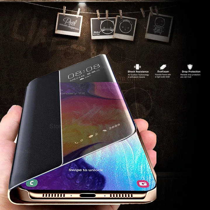 Смарт Clear View Флип Чехол для телефона samsung Galaxy a 10 20 30 40 50 70 Сэм Samsang sansun процессором