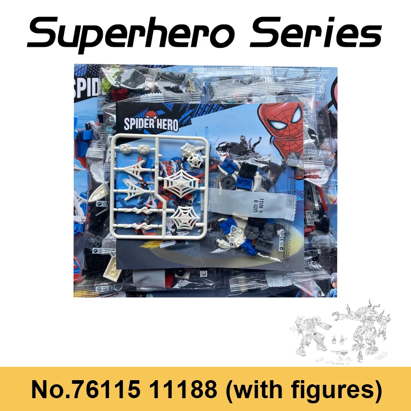 

625pcs Spider Mech Big showdown Venom Mech Movie Set Figures Building Blocks Bricks Toys For Children's Boy Birthday Gifts