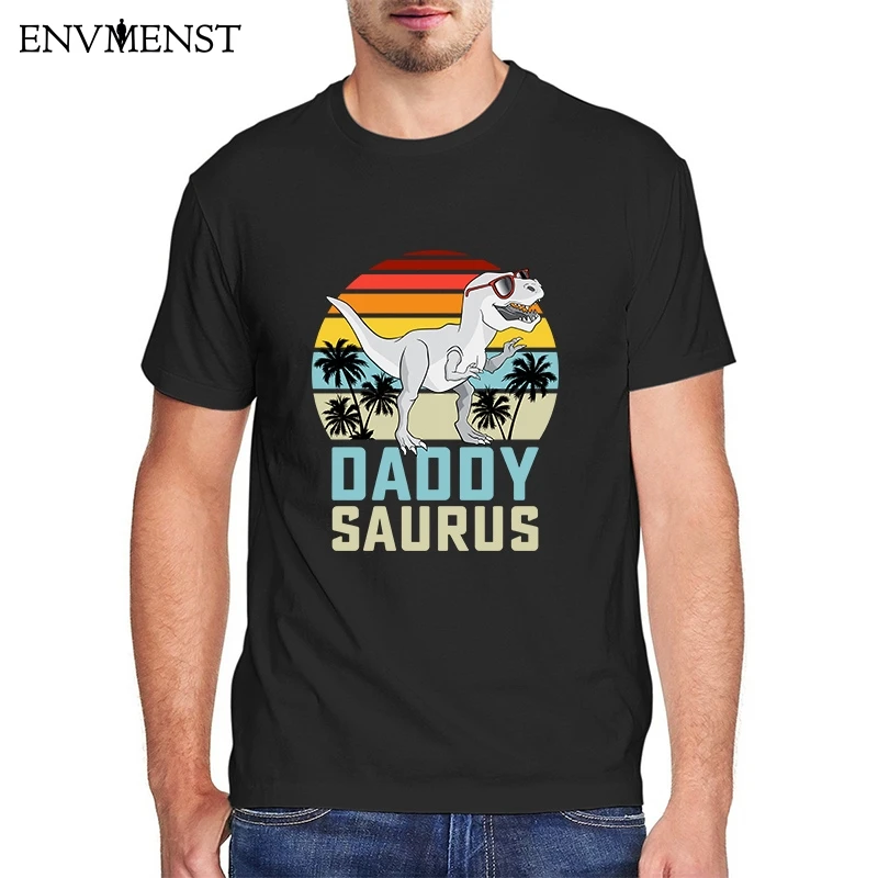 Daddysaurus Rex Dinosaur Funny family t shirt men cotton children tees tops Daddy Saurus Family Matching tshirt Fathers Day Gift