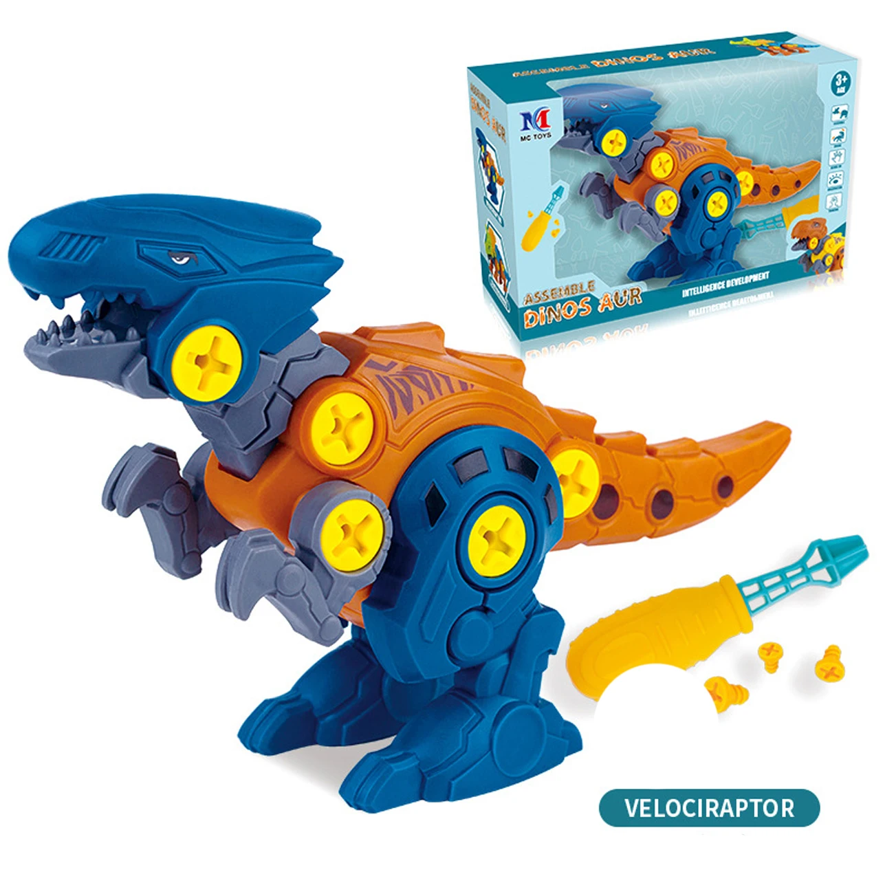 

4Pcs DIY Disassembly Assembly Dinosaur Toy Set Screw Nut Combination Assembling Dinosaur Model Educational Toy Children Kid Gift