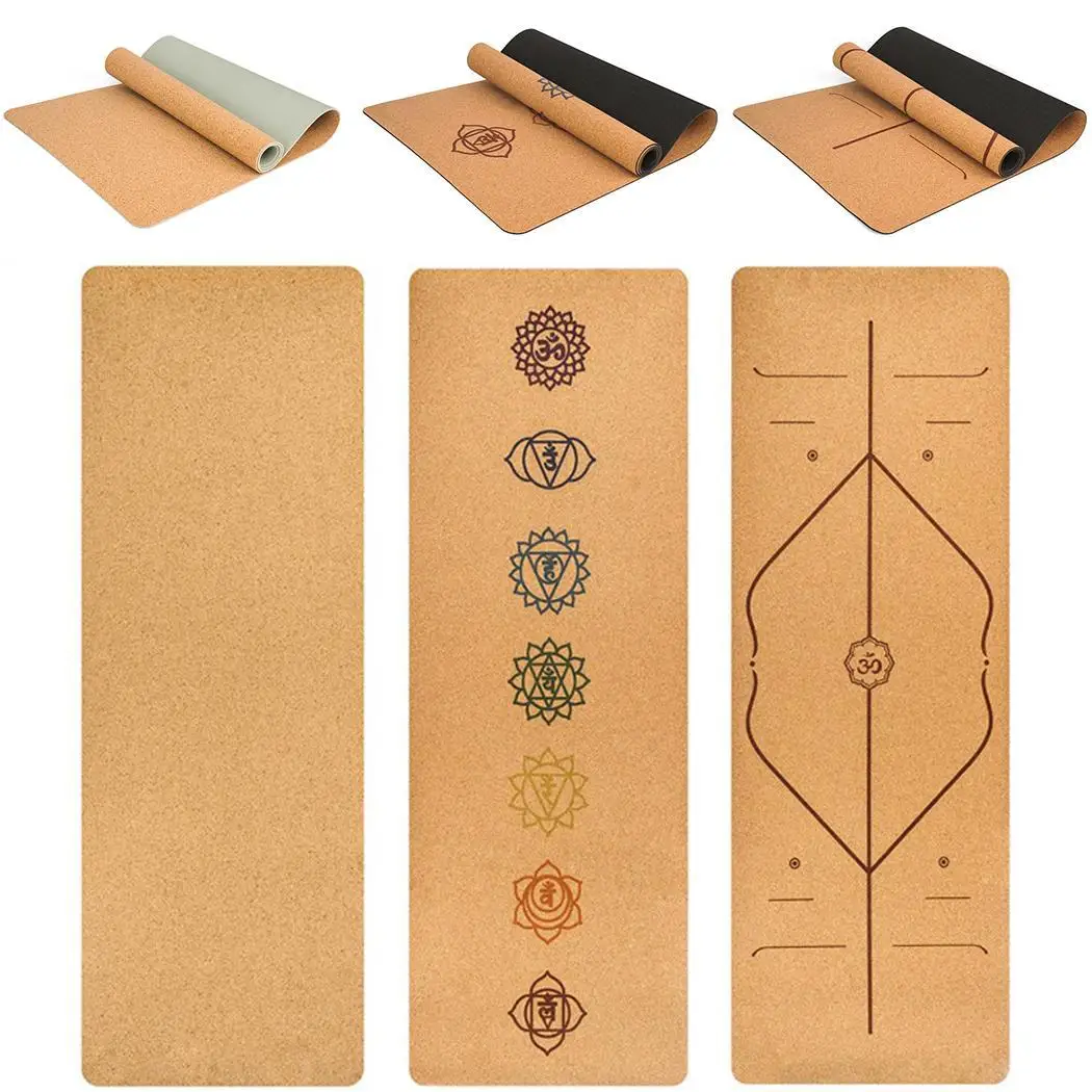 Натуральный пробковый TPE коврик для йоги фитнес-танец упражнения Нескользящие