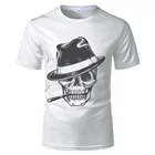 Новинка 2021, футболка для мужчин, футболка в стиле панк с принтом черепа, летние спортивные топы, брендовые белые уличные футболки для мужчин