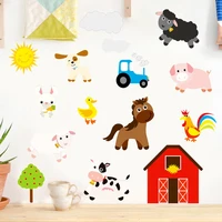 animal farm wall stickers wall decor cartoon farm animal wall decals for kindergarten baby bedroom nursery decoration murals