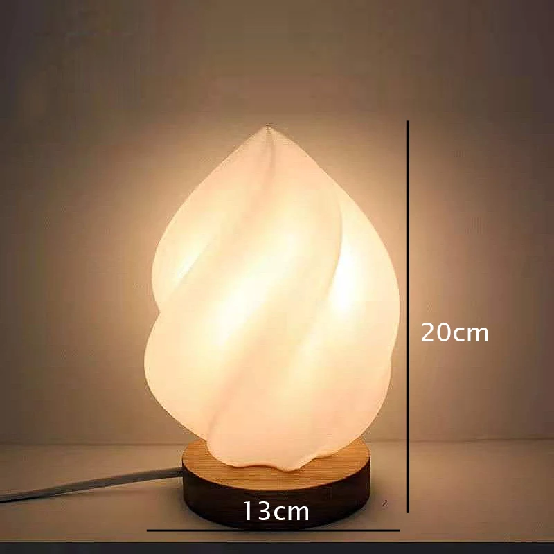 Волнистые плиссированные настольные лампы из ПВХ для спальни настольная лампа