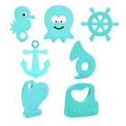 Оптовая продажа, силиконовый Прорезыватель для зубов, игрушки, ожерелье, аксессуары, игрушки для жевания для младенцев, силиконовые бусины, мягкий детский Прорезыватель для зубов сделай сам