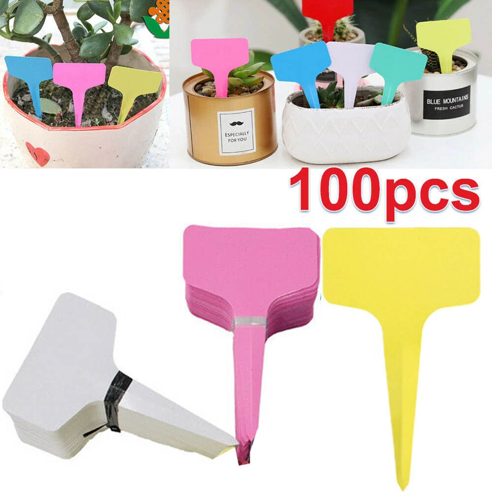 

New Plastic Tags Portable 100pcs Plant Flower Label Thick Tag Reusable