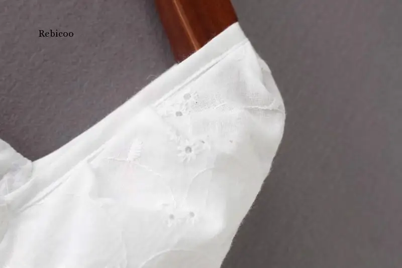 

Sexy Square Neck Long Sleeve Lace Crochet Blouse Shirt Women Button Down White Crop Tops Summer High Street Blusas