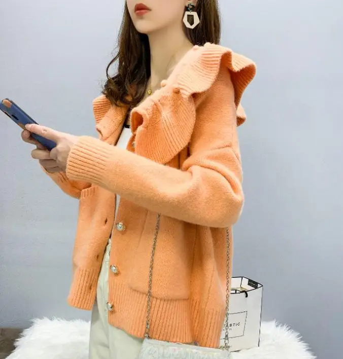 

2021 spring and autumn winter with New style fashion Long sleeve Women's Sweater coat